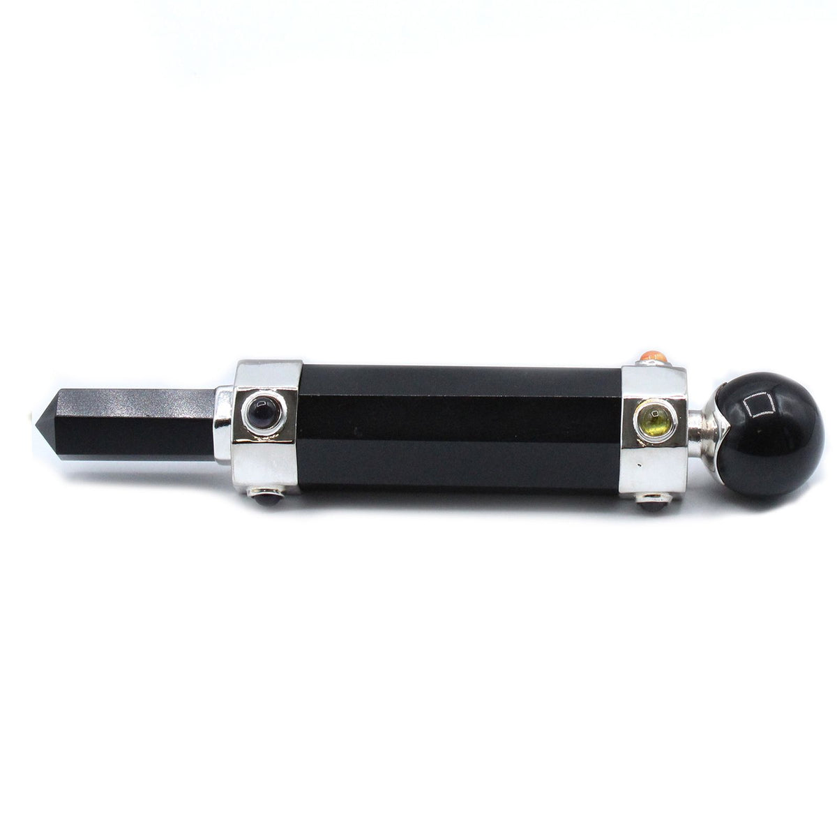 Black Agate Hexagonal Crystal Wand – 12cm