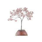 Rose Quartz Gemstone Tree with Orgonite Base – 80 Stones