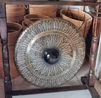 Large Gong with Brown Antique Stand – 80cm