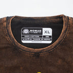 Sun Zodiac Stonewashed Cotton T-Shirt – Brown XL
