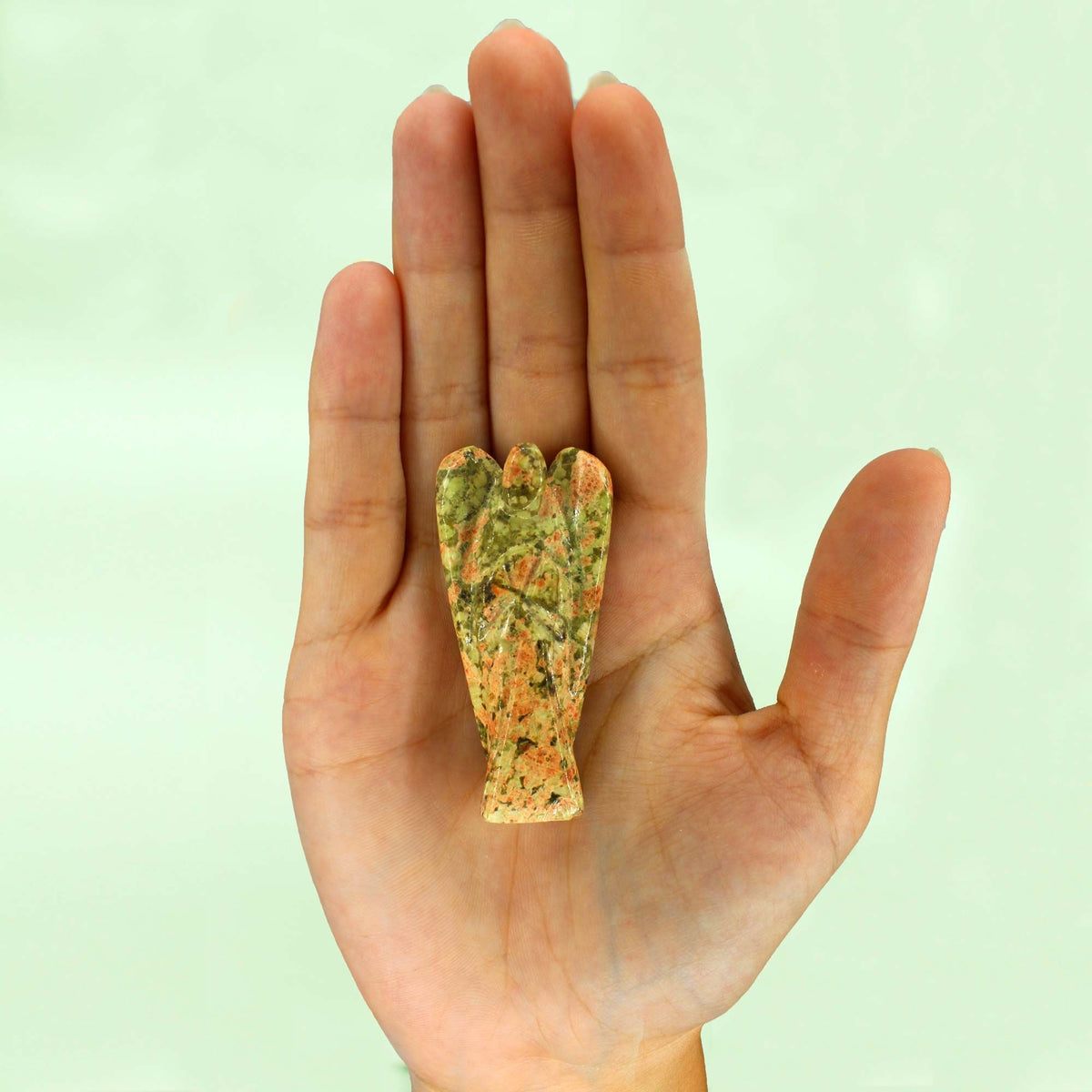 Unakite Gemstone Angel Figure