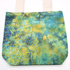Green and Blue Tie-Dye Cotton Tote Bag