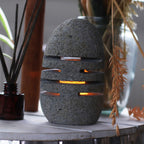 Natural Riverstone Standing Stone Candle Holder