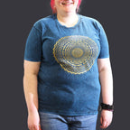 Mandala Blue Stonewashed Cotton T-Shirt – XL