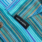 Turquoise Sari Grandad Shirt – Medium
