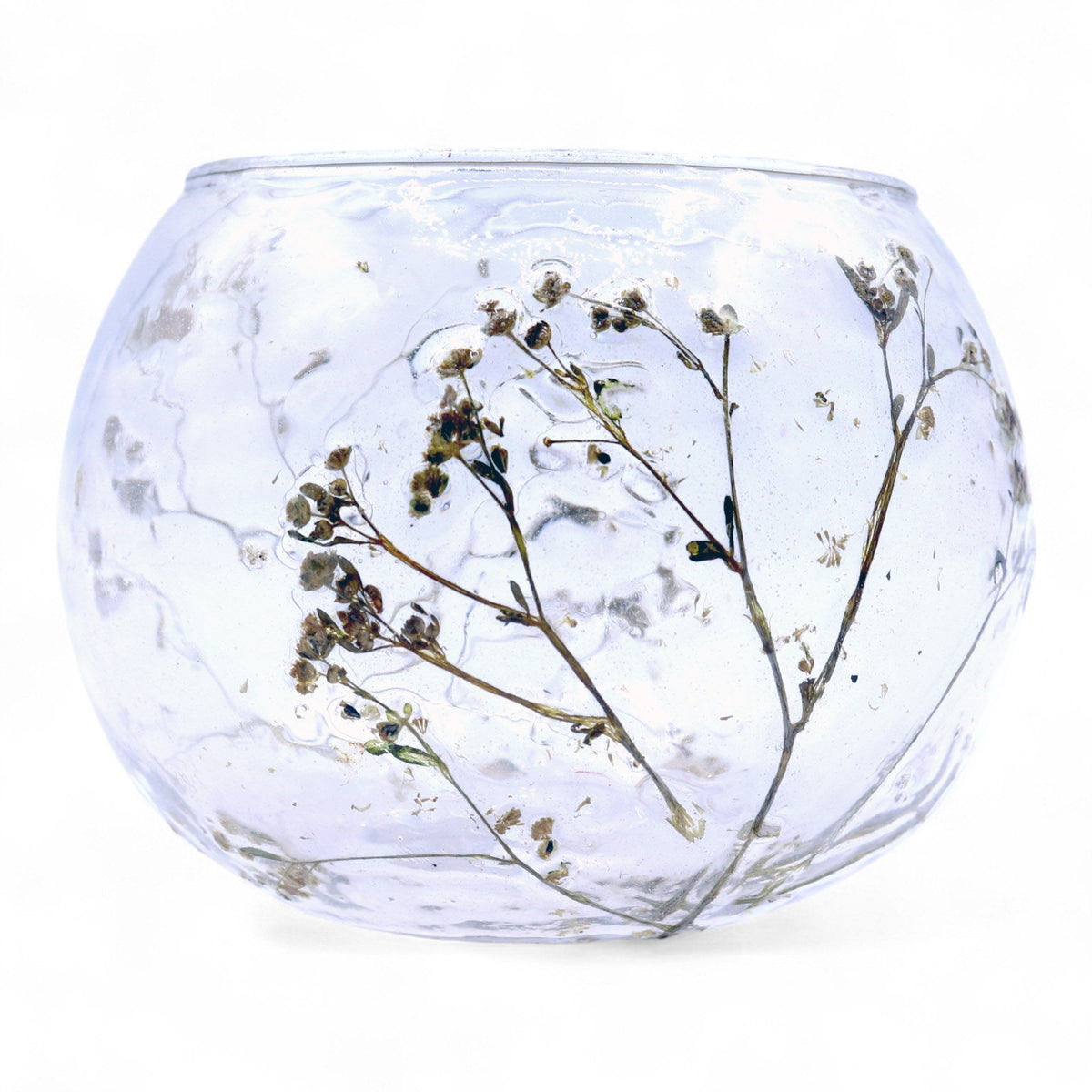 Margarita Floral Glass Bowl Candle Holder – 8 × 10cm