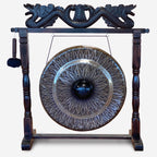 Large Gong with Brown Antique Stand – 80cm