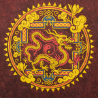 Dragon Mandala Maroon Cotton T-Shirt – Large