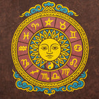 Sun Zodiac Stonewashed Cotton T-Shirt – Brown XL