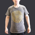 Chakra Dark Grey Stonewashed Cotton T-Shirt – Small