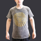 Chakra Dark Grey Stonewashed Cotton T-Shirt – Small