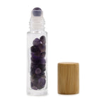 Amethyst Gemstone Roller Bottle with Wooden Cap – 5ml