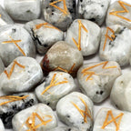 Rainbow Moonstone Rune Set with Pouch