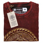Chakra Maroon Stonewashed Cotton T-Shirt – Medium