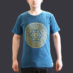Chakra Blue Stonewashed Cotton T-Shirt – Small