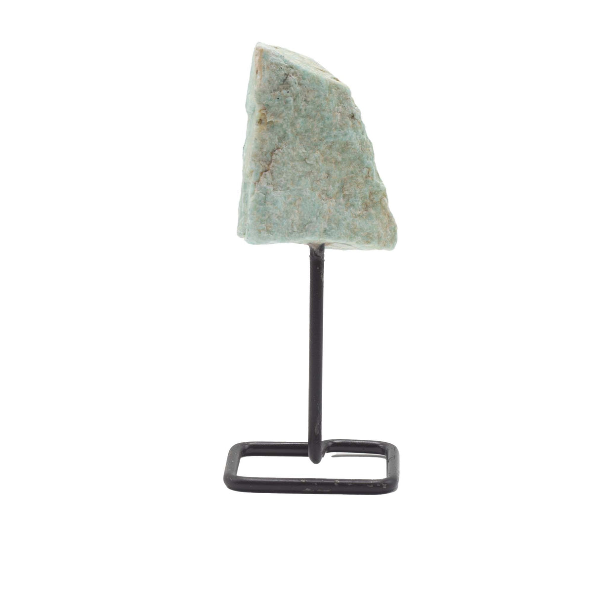 Amazonite Mineral Specimen on Metal Stand