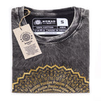 Mandala Stonewashed Cotton T-Shirt – Dark Grey, Small