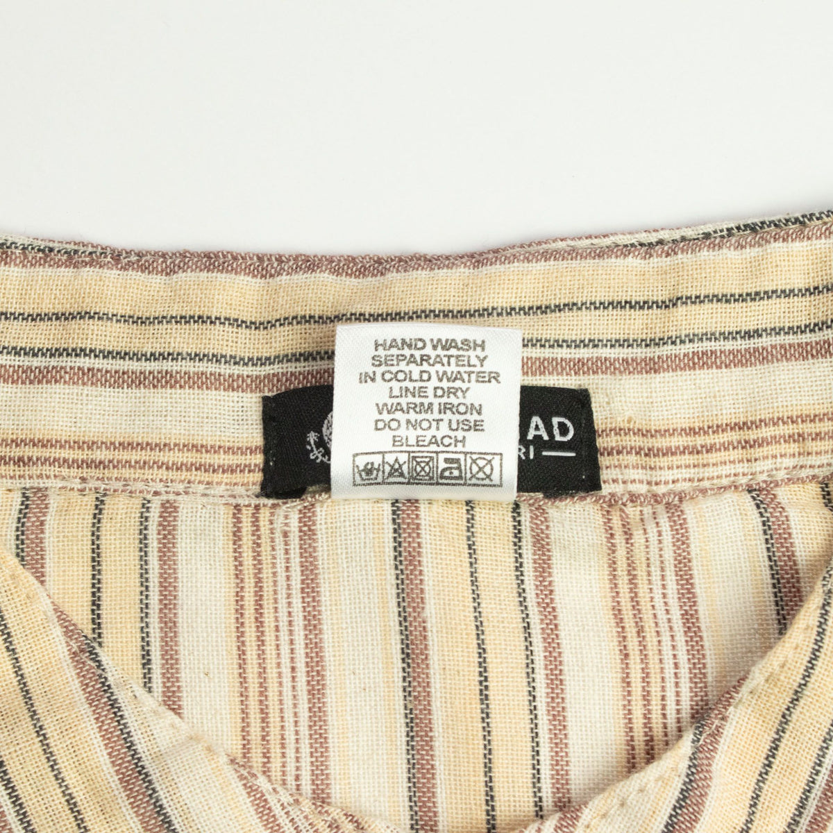 Brown and Beige Sari Grandad Shirt – XL