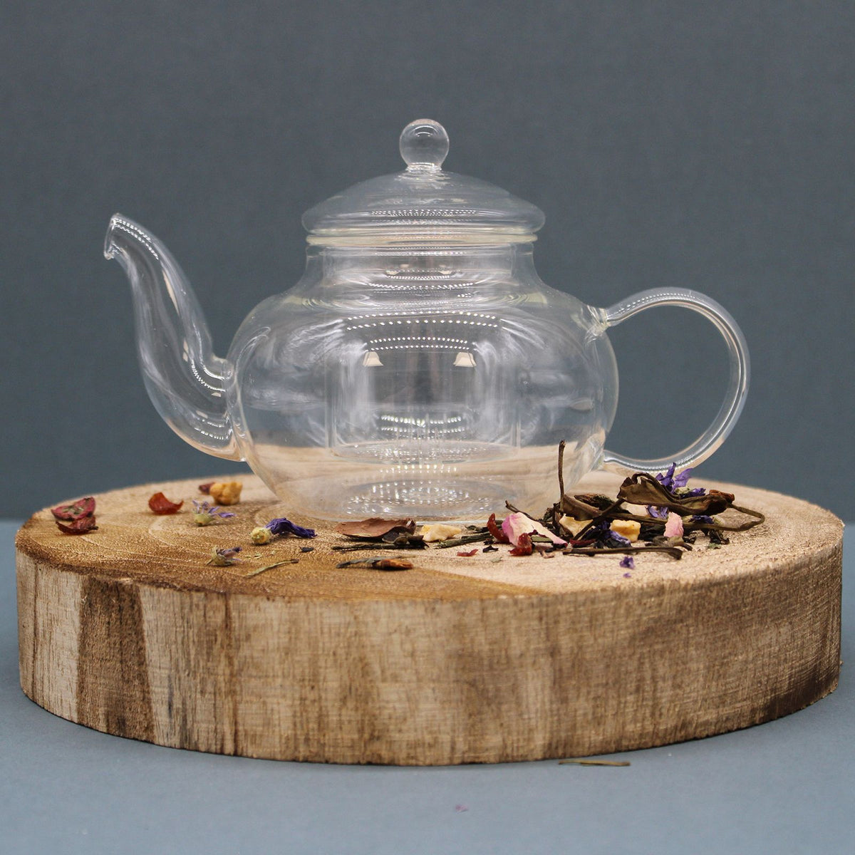 Round Pearl Glass Infuser Teapot – 400ml