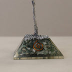 Moss Agate Gemstone Tree with Orgonite Base – 80 Stones