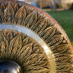 Large Gong with Brown Antique Stand – 80cm