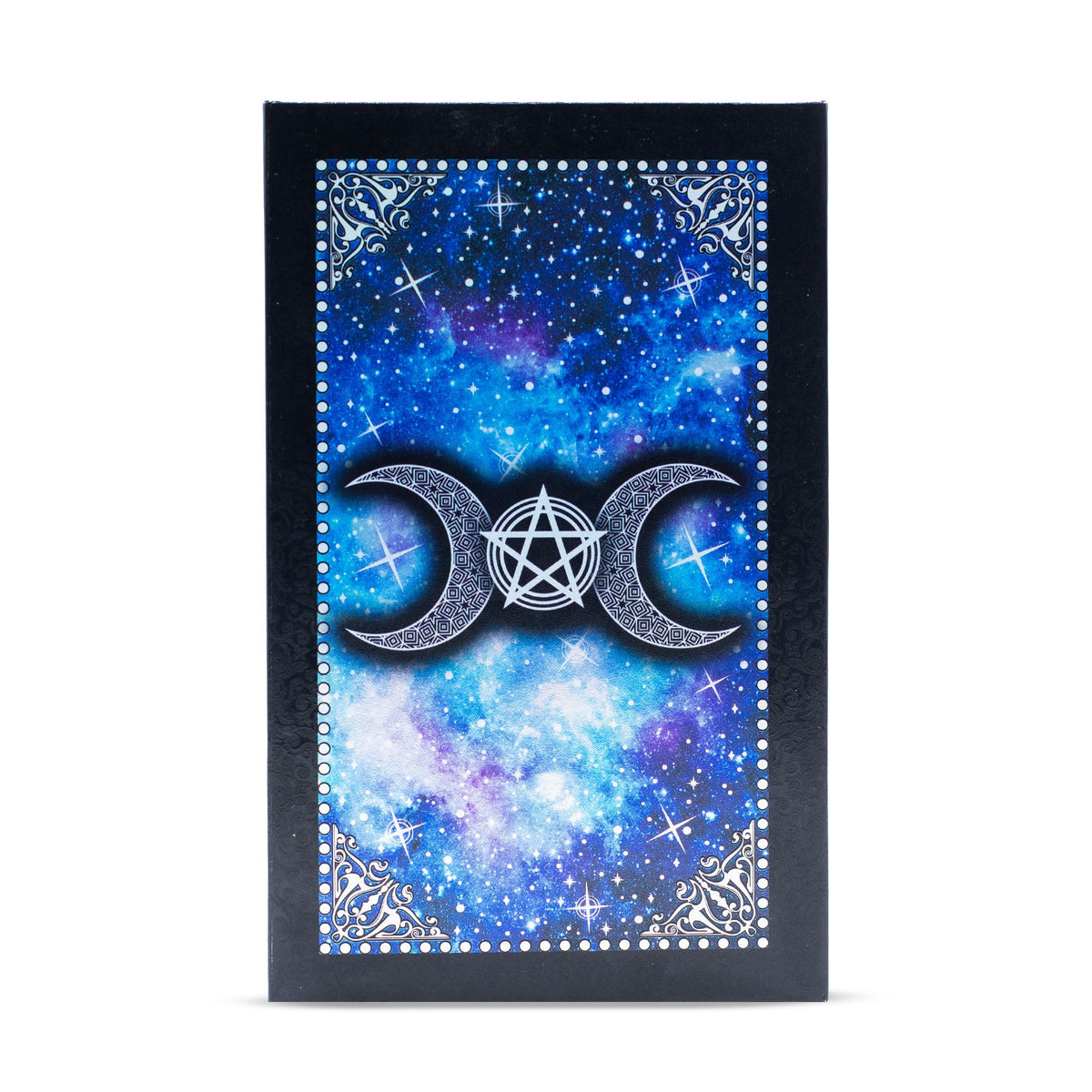Blue Foil Moon Face Tarot Card Set with Booklet