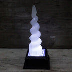 Spiral Selenite Unicorn Horn Tower – 15cm