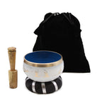 Yoga Moves Tibetan Singing Bowl Set – White and Blue