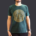 Chakra Green Stonewashed Cotton T-Shirt – Medium