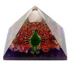 Peacock and Earth Orgonite Pyramid – 70mm