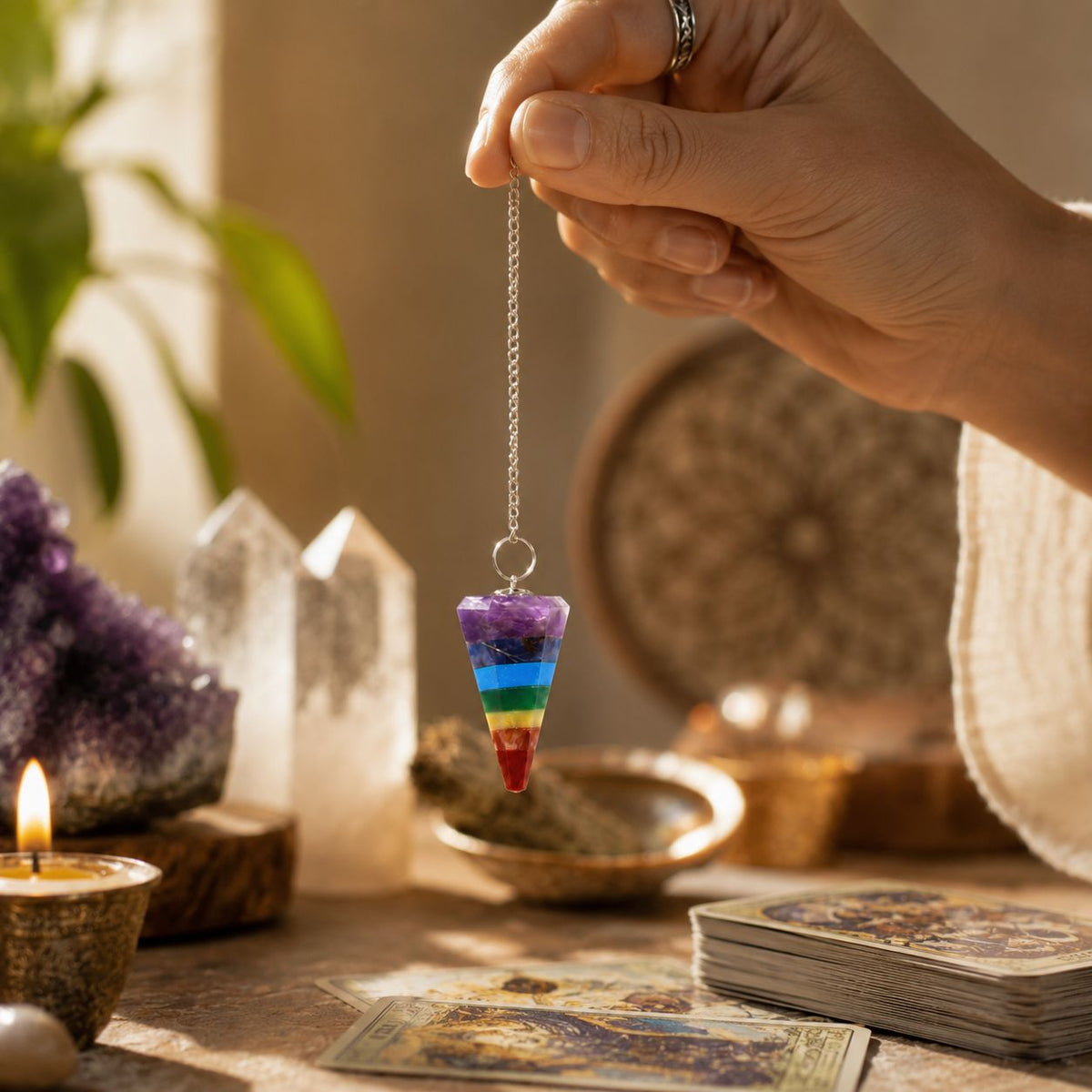 Seven-Slice Chakra Style Pendulum