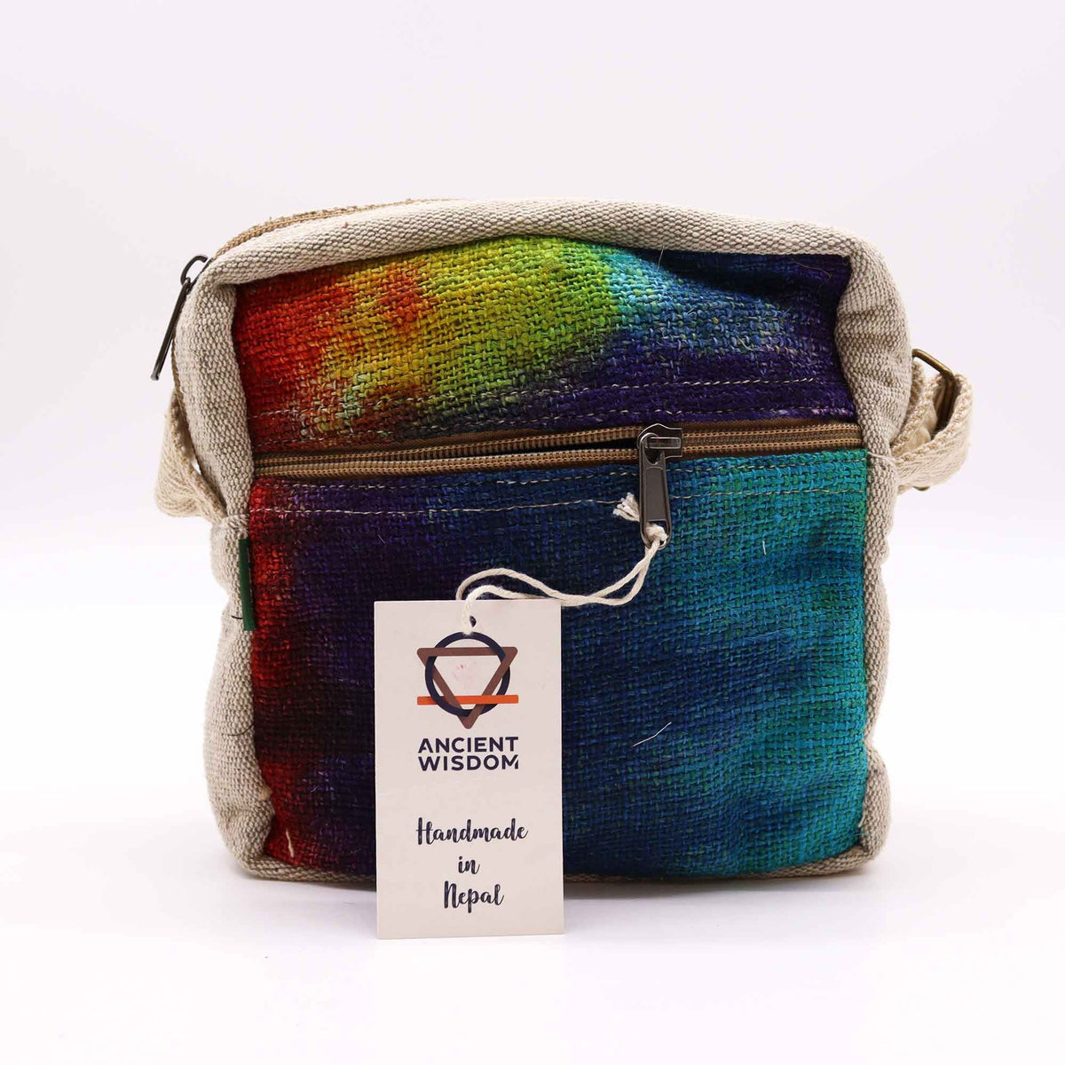 Tie-Dye Hemp and Cotton Messenger Bag