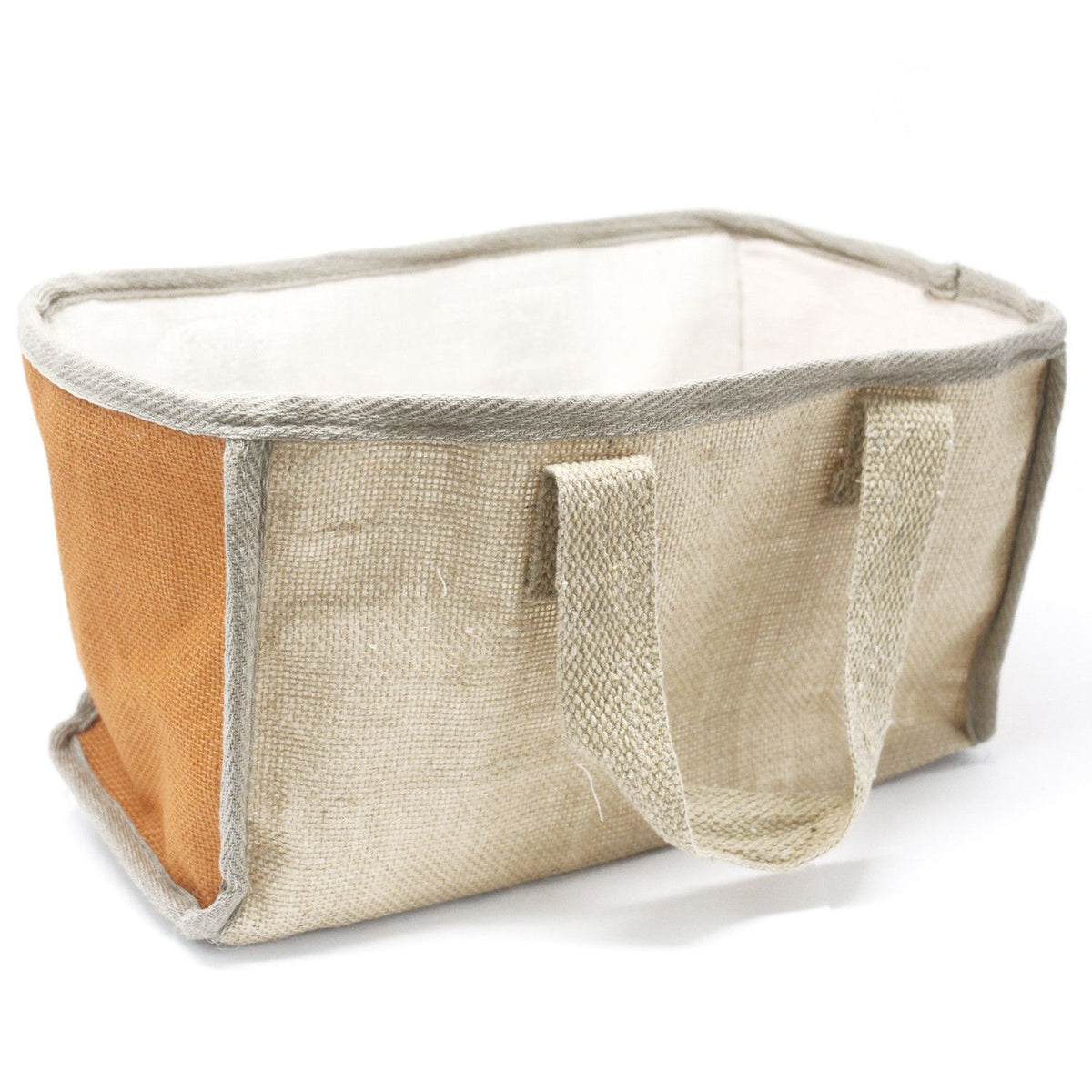 Turmeric Jute Stacking Shopping Basket – 33 × 18 × 20cm
