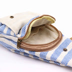 Natural Cotton Cross-Body Bag – Blue and White