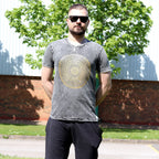 Mandala Stonewashed Cotton T-Shirt – Dark Grey, Small