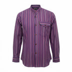 Black and Purple Sari Grandad Shirt – Medium