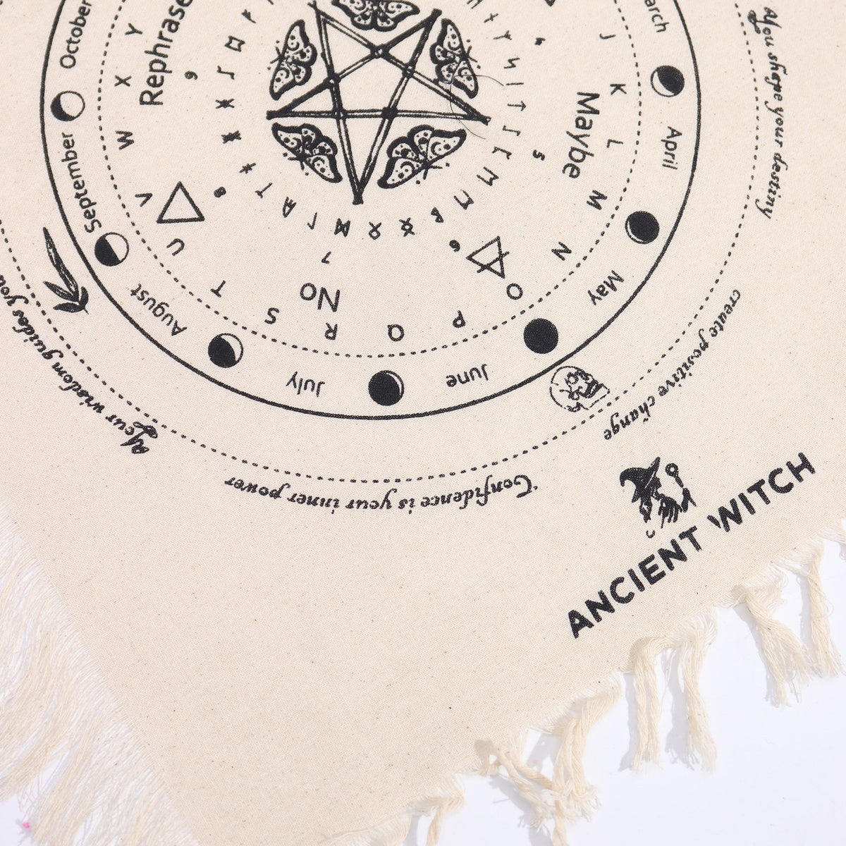 Mystic Moth Pendulum Divination Cloth – Black