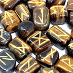 Tiger Eye Rune Stone Set with Pouch