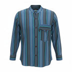 Turquoise Sari Grandad Shirt – Large