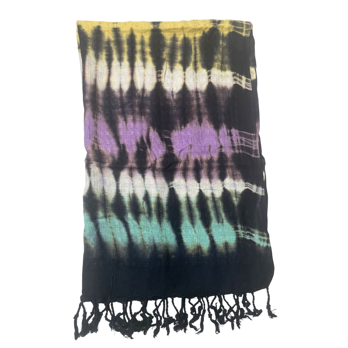 Multicoloured Striped Boho Scarf – 62 × 200cm